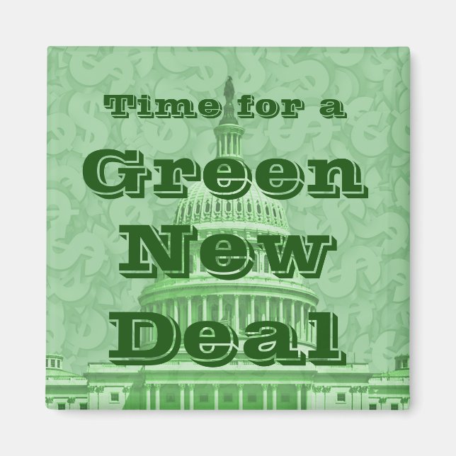 Time For a Green New Deal Magnet (Front)