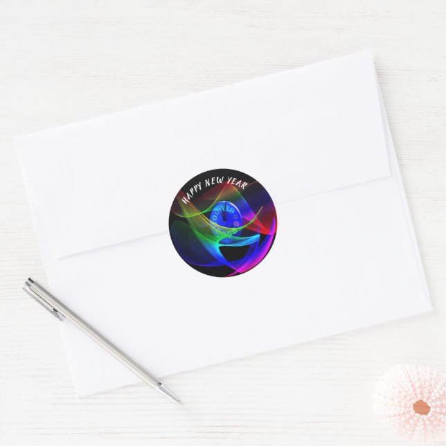 Time for a New Year’s Eve Party Classic Round Sticker (Envelope)