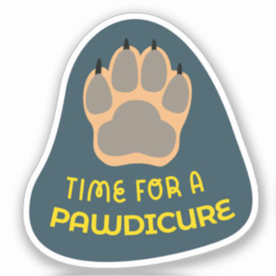 "Time for a Pawdicure" dog care navy, lemon, aqua