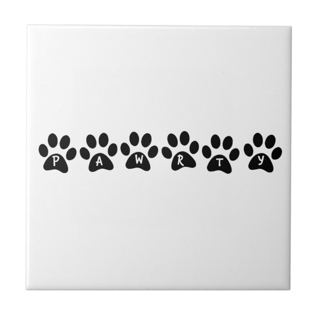 Time For a Pet PAWrty! - Paw Print Tile (Front)