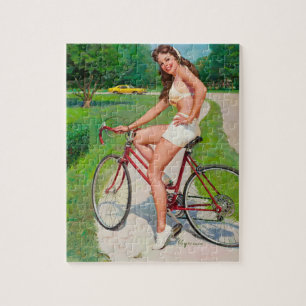 Time for a Ride - Retro Pin-up Girl Jigsaw Puzzle