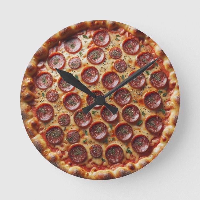Time for a Slice Pizza Round Clock (Front)