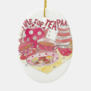 Time For A Tea Party Ceramic Tree Decoration