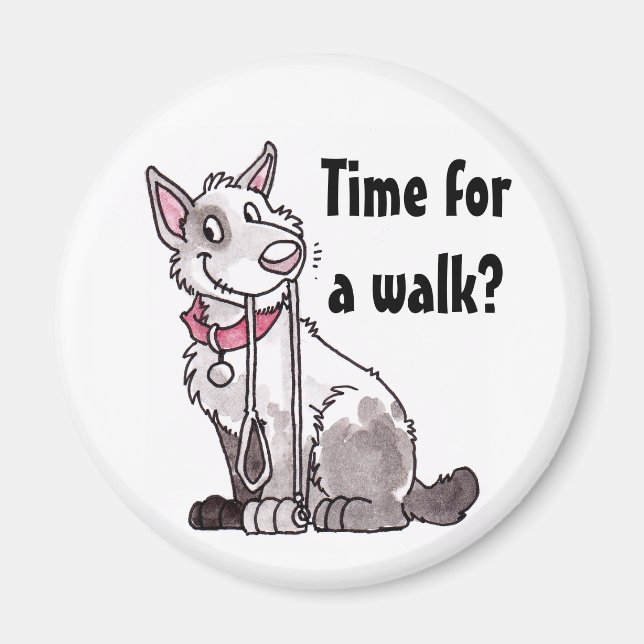 Time For A Walk? Dog Magnet (Front)