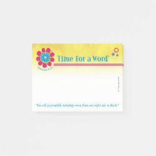 "Time for a Word," Ephesians 3:20, post-it notes