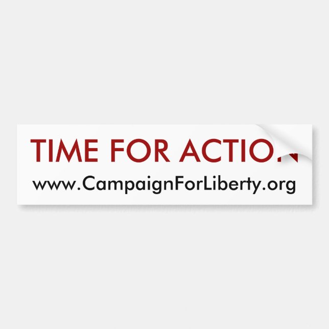 Time For Action bumper sticker! Bumper Sticker (Front)