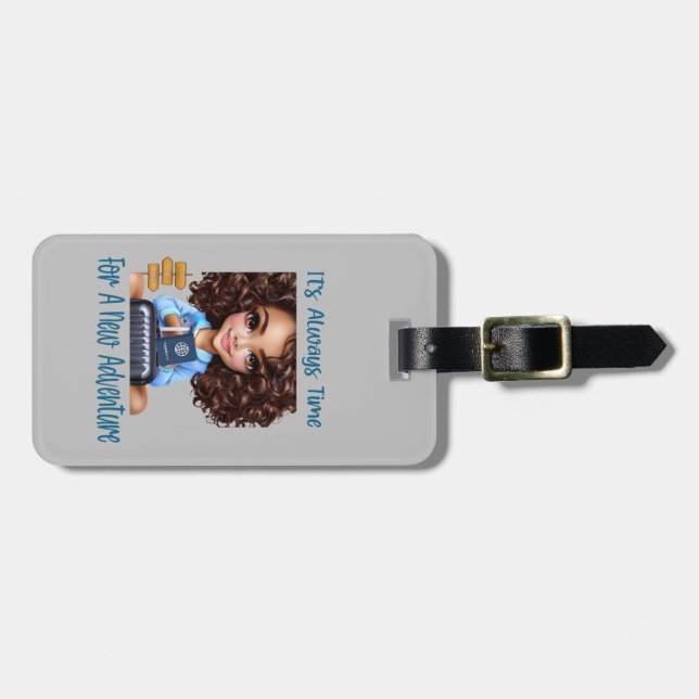 Time For Adventure-Travelling Doll Luggage Tag (Front Horizontal)