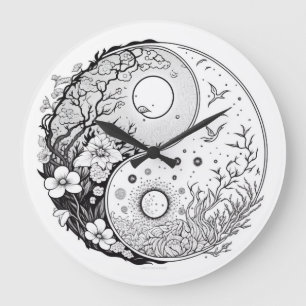 Time for Balance Yin Yang Coloring Clock