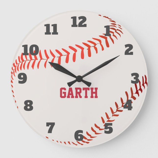 Time For Baseball Large Clock (Front)