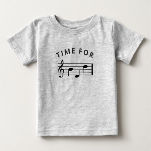 Time For Bed Music Note Funny Musician Treble Clef Baby T-Shirt