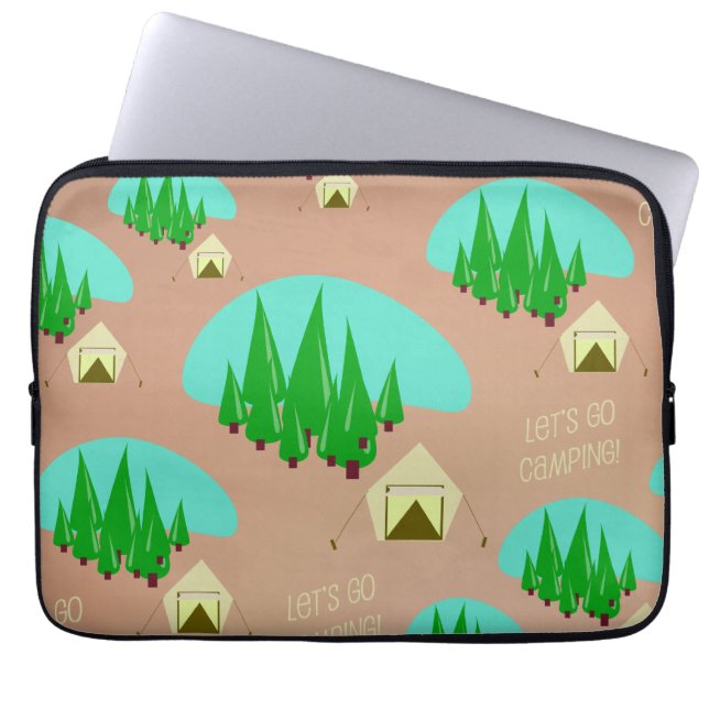 Time For Camping Retro Style Pattern Laptop Sleeve (Front)