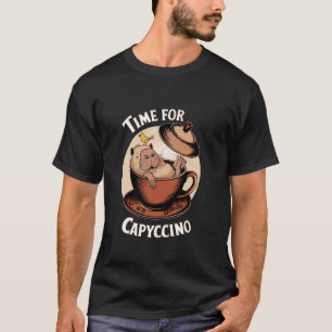 Time For Capyccino Cute Capybara Humour T-Shirt