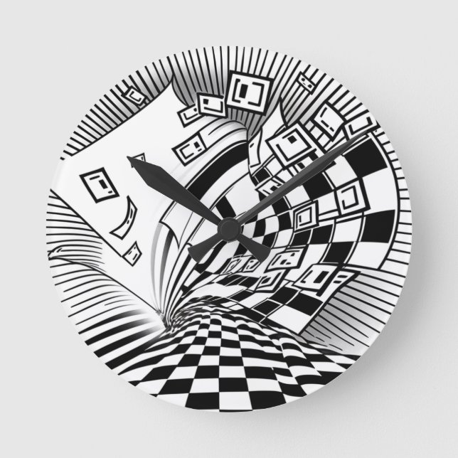 Time for Checks to Come in the Mail Colouring Cloc Round Clock (Front)