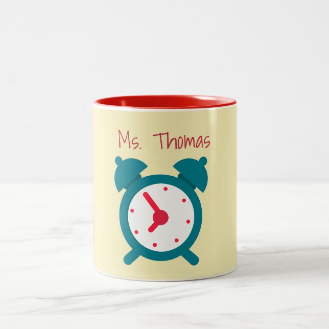 Time for Class Clock Two-Tone Coffee Mug (Center)