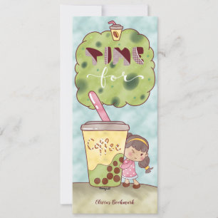 Time for Coffee Kawaii Bookmark Illustration