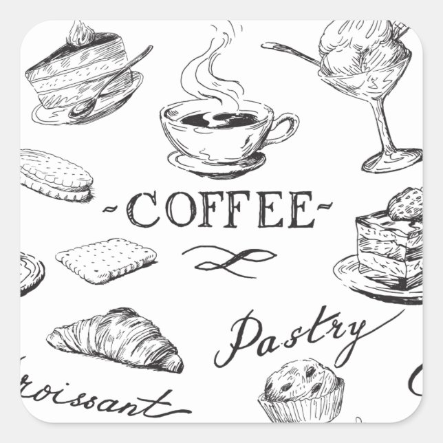 Time for Coffee Square Sticker (Front)