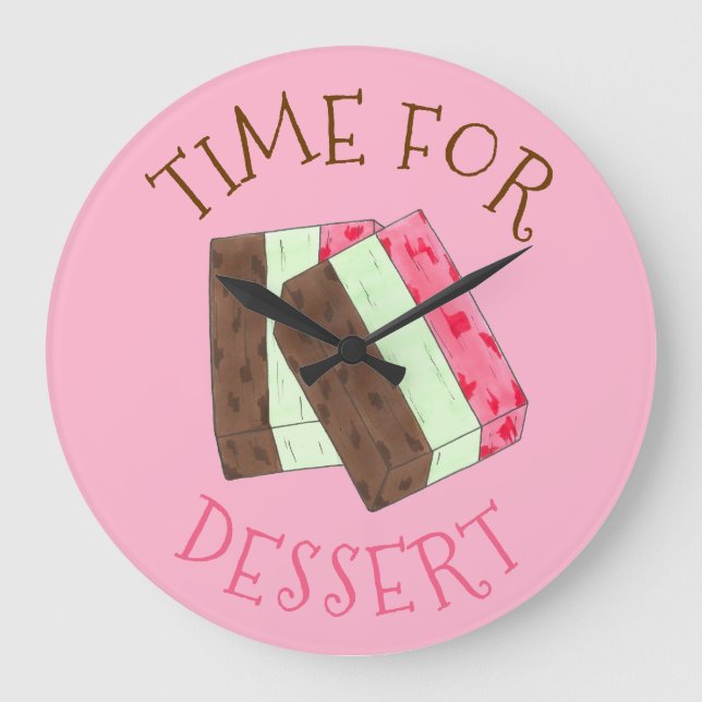 Time for Dessert Italian Food Spumoni Ice Cream Large Clock (Front)