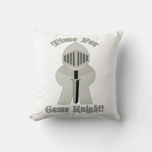 Time For Game Knight Epic Meeple Board Gamer Cushion (Front)