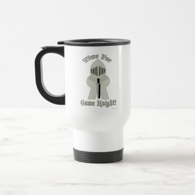 Time For Game Knight Toon Fun Epic Meeple  Travel Mug (Left)