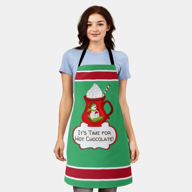 Time For Hot Chocolate All-Over Print Apron (Worn)