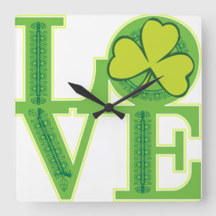 Time for Love! Square Wall Clock