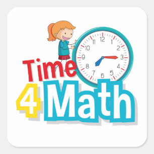Time For Math Square Sticker