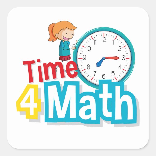 Time For Math Square Sticker (Front)