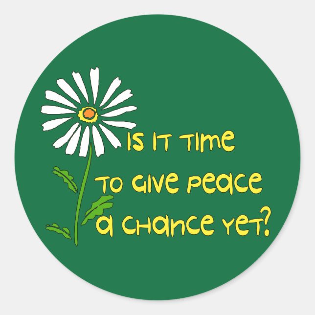 Time For Peace Classic Round Sticker (Front)