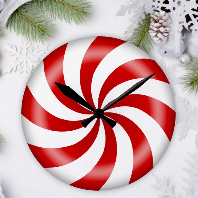 Time for Peppermint Candy Clock (Time for some Peppermint Candy and Holiday Cheer!)