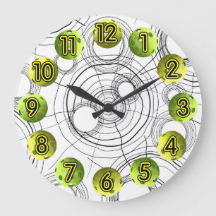 Time for Pickleball Lime Green Clock