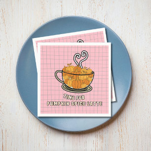 Time for Pumpkin Spice Latte Fall Dining Napkin