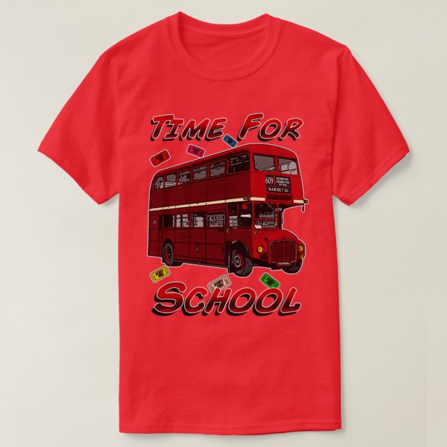 Time For School Bus 2 T-Shirt (Design Front)