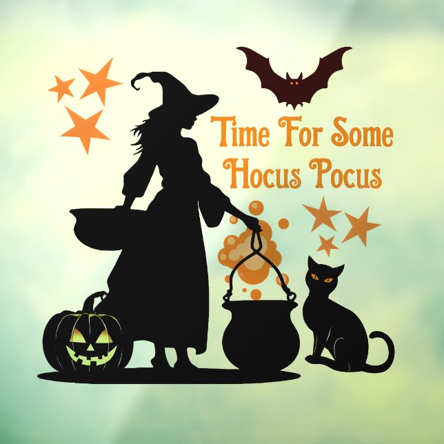 Time For Some Hocus Pocus Halloween Witch Window Cling (Sheet 3)