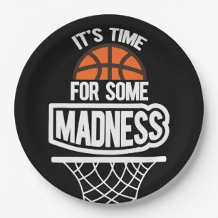 Time for Some Madness Basketball Watch Party Paper Plate
