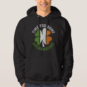 Time For Some Shenanigans Clover St Patrick's Day Hoodie