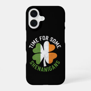 Time For Some Shenanigans Clover St Patrick's Day iPhone 16 Case