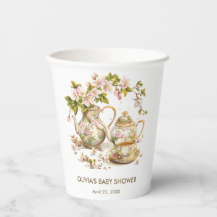 Time for Tea / A Baby is Brewing Baby Shower Paper Cups