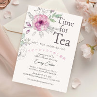 Time for Tea Baby Shower Rose Floral Whimsical