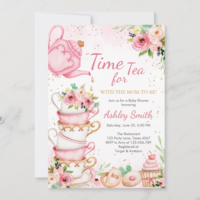 Time for Tea Birthday Party Invitation (Front)