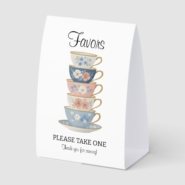 Time for Tea Bridal Shower Favors Tabletop Sign (Front)