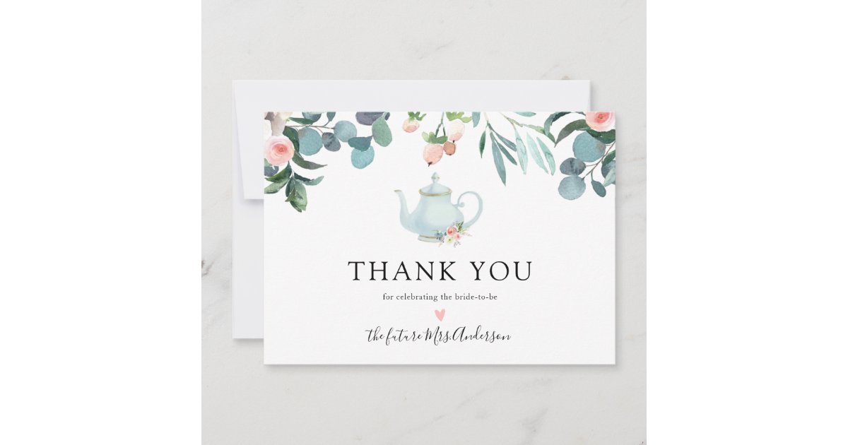 Time for Tea Bridal Shower Thank You | Zazzle