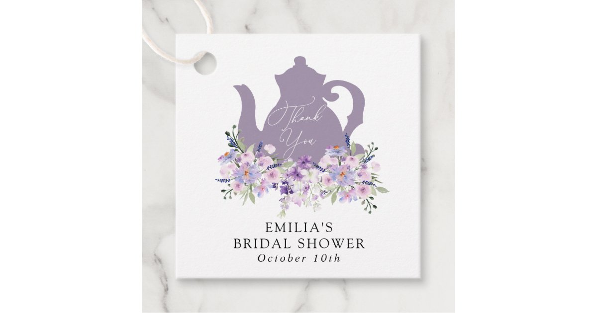 Time for Tea Bridal Shower Thank you Classic Round Favour Tags | Zazzle