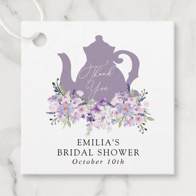 Time for Tea Bridal Shower Thank you Classic Round Favour Tags | Zazzle