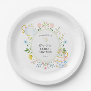 Time for Tea Bridal Shower Wildflower Paper Plate