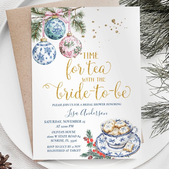 Time For Tea Chinoiserie Ornament Bridal Shower Invitation (Creator Uploaded)