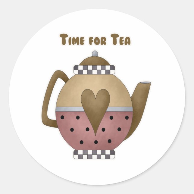 Time for Tea Classic Round Sticker (Front)