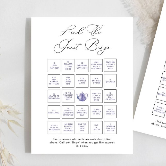 Time For Tea Find The Guest Bingo Game (Creator Uploaded)