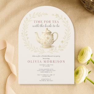 Time for Tea Floral Wildflower Bridal Shower Invitation