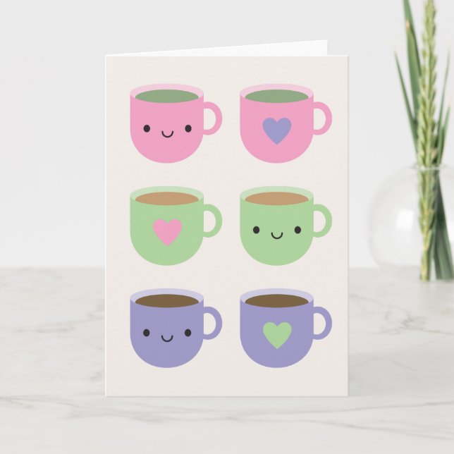 Time For Tea - Kawaii Cup of Tea Card (Front)
