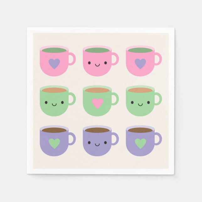 Time For Tea - Kawaii Cup of Tea Napkin (Front)